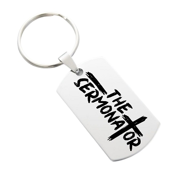 The Sermonator Keychain Stainless Steel Pastor Gift Personalized Back